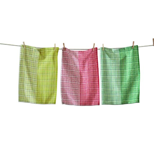 Picture of dobby plaid dishtowel set of 3 - multi