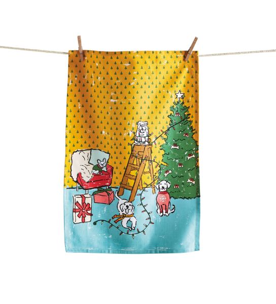 Picture of feliz naughty dog dishtowel - multi