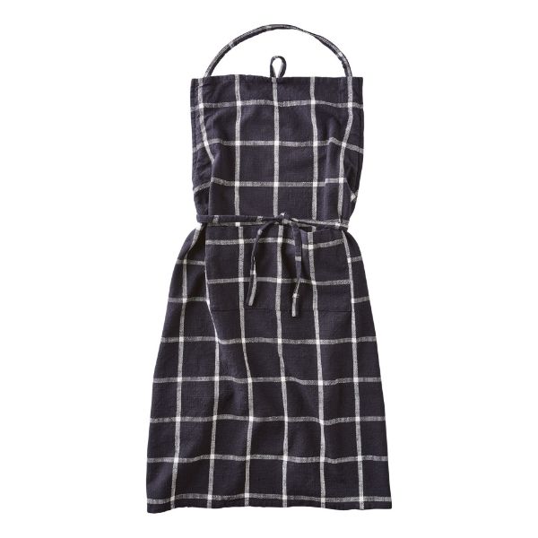 Picture of tag classic check slub apron - black