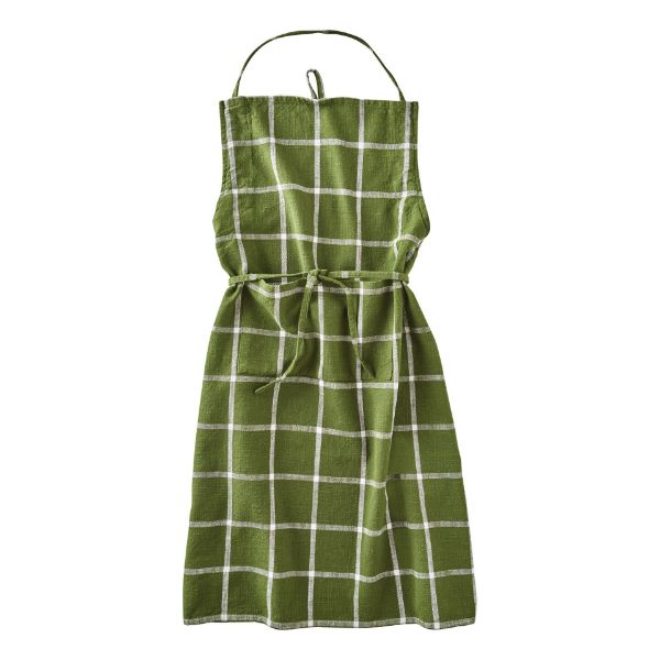 Picture of tag classic check slub apron - foliage