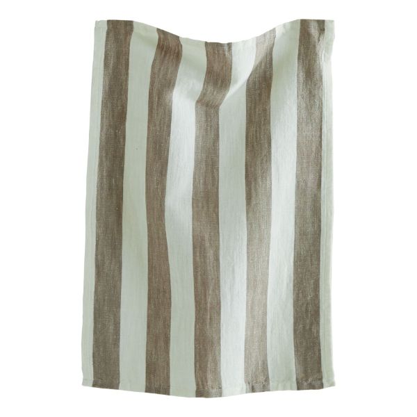 Picture of tag linen & cotton stripe dishtowel - gray