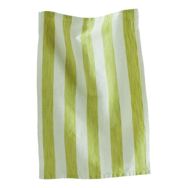 Picture of tag linen & cotton stripe dishtowel - citron green