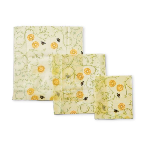 Picture of bee vine beeswax cotton wrap set of 3 - multi