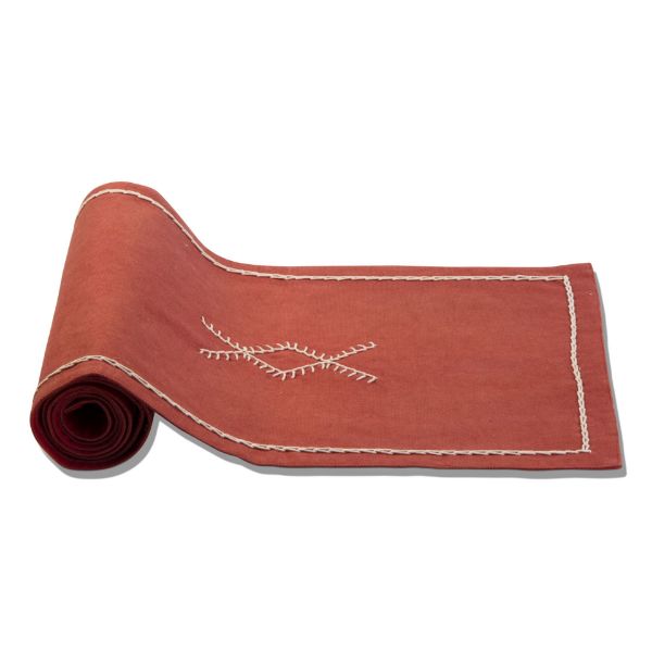 Picture of endless summer embroidered runner - cinnamon