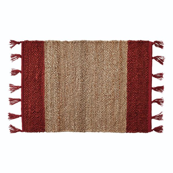 Picture of lalla jute border stripe rug - multi