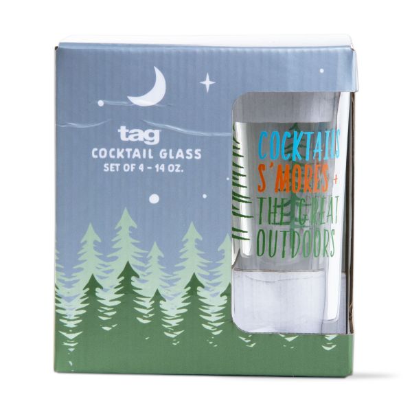 Picture of great outdoors drink glass set of 4 - multi