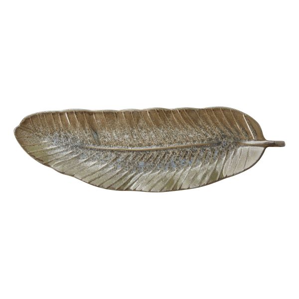 Picture of leaf platter large - green, multi