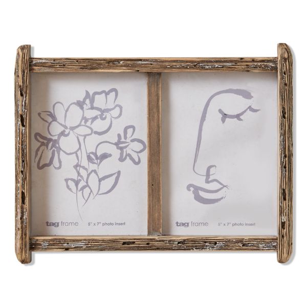 Picture of double photo frame - natural