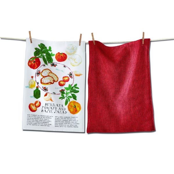 Picture of burrata salad dishtowel set of 2 in crate - multi