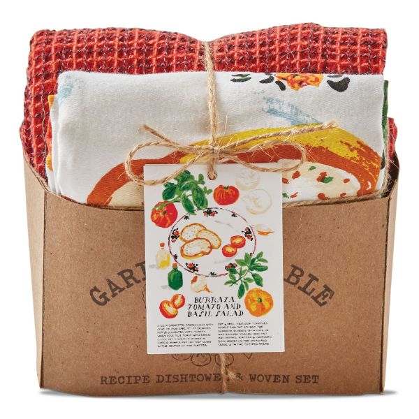 Picture of burrata salad dishtowel set of 2 in crate - multi