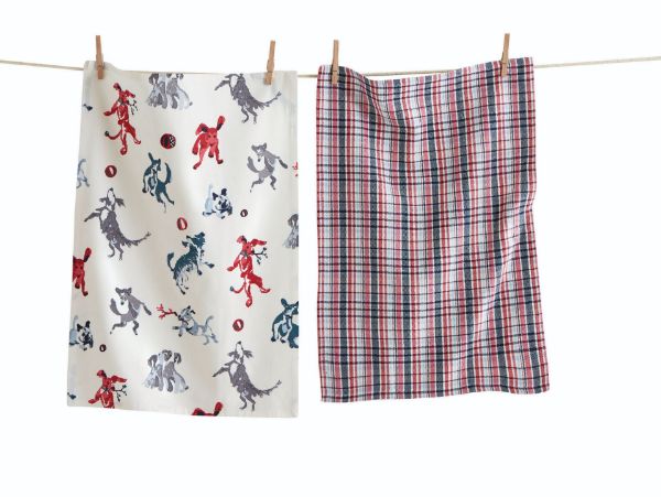 Picture of dog dishtowel set of 2 - multi