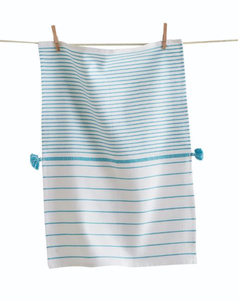 Picture of beach stripe dishtowel - aqua