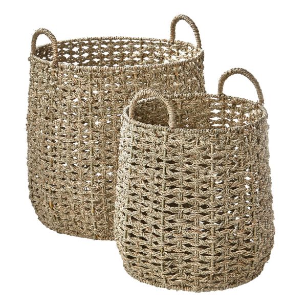 Picture of seagrass knot basket set of 2 - natural