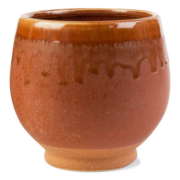 Picture of glaze drip planter small - terracotta