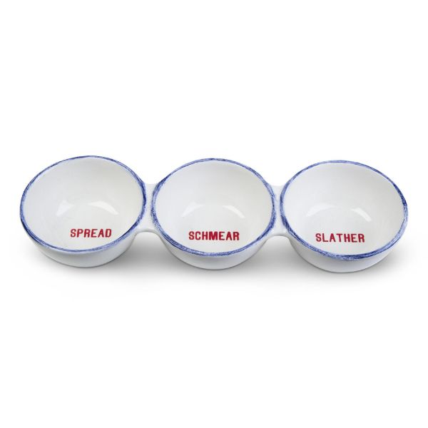 Picture of spread schmear slather 3 part dish - multi