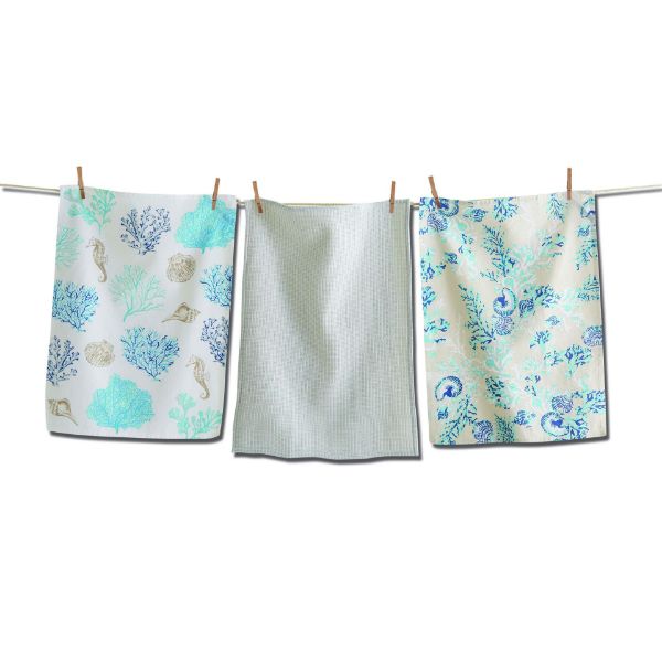 Picture of coral dishtowel set of 3 - multi