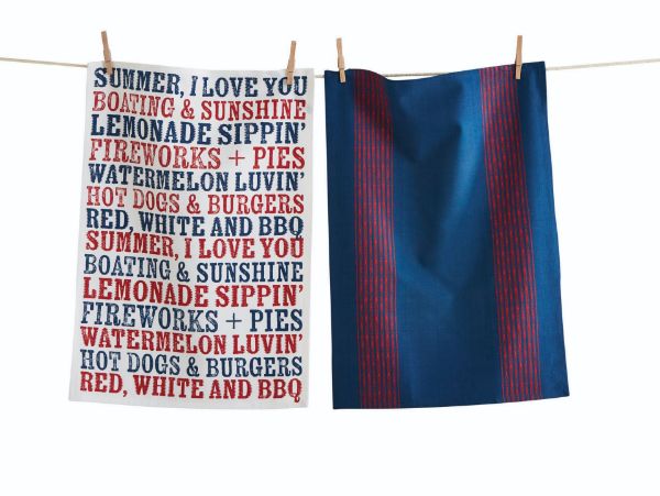 Picture of summer i love you dishtowel set of 2 - multi