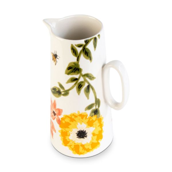 Picture of bee floral farmhouse pitcher - multi