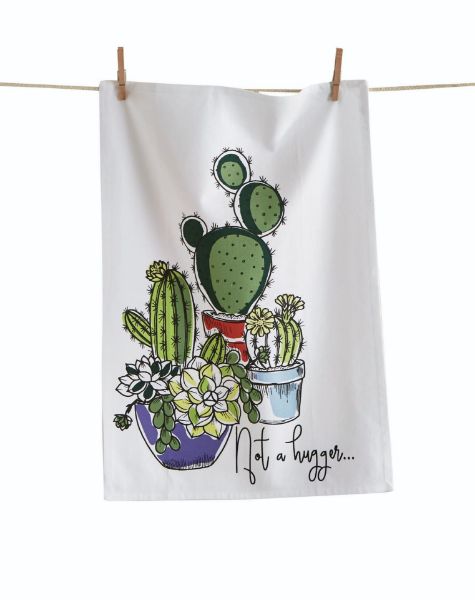 Picture of not a hugger cactus dishtowel - multi