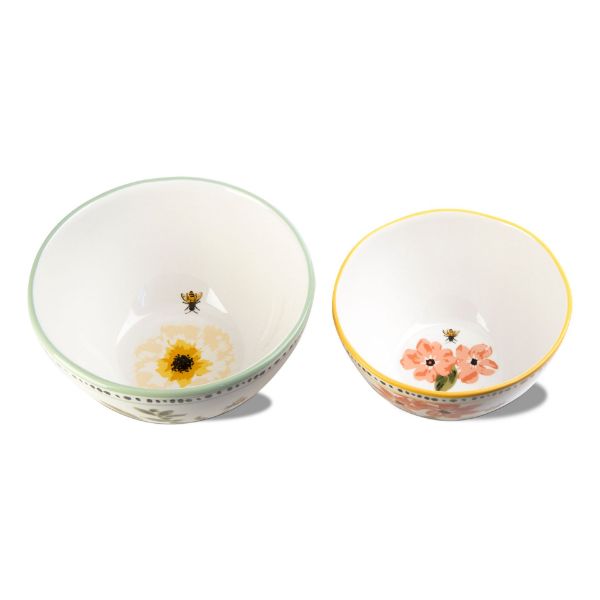 Picture of bee floral bowl set of 2 - multi