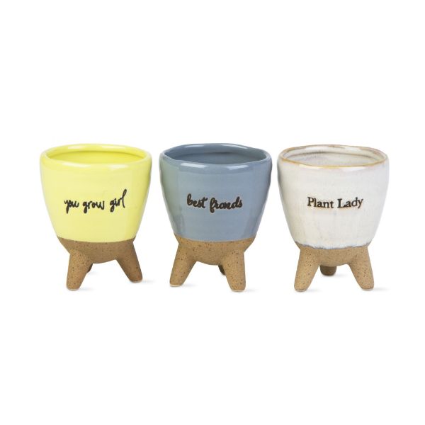 Picture of tri leg garden notes planter assortment of 3 - multi