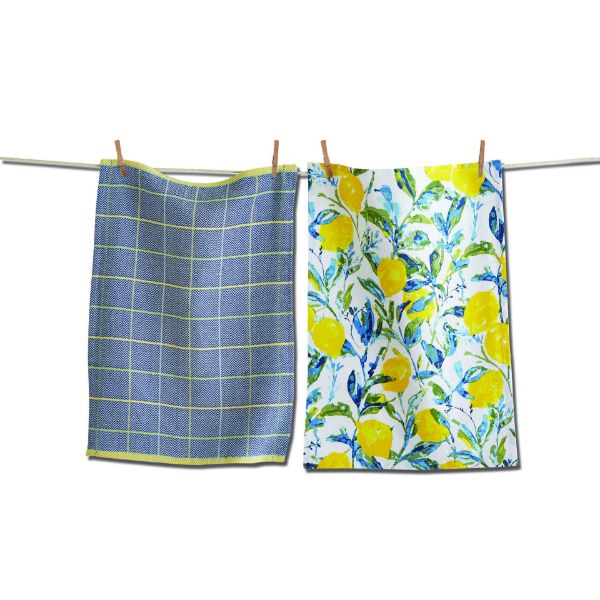 Picture of lemon grove dishtowel set of 2 - yellow, multi