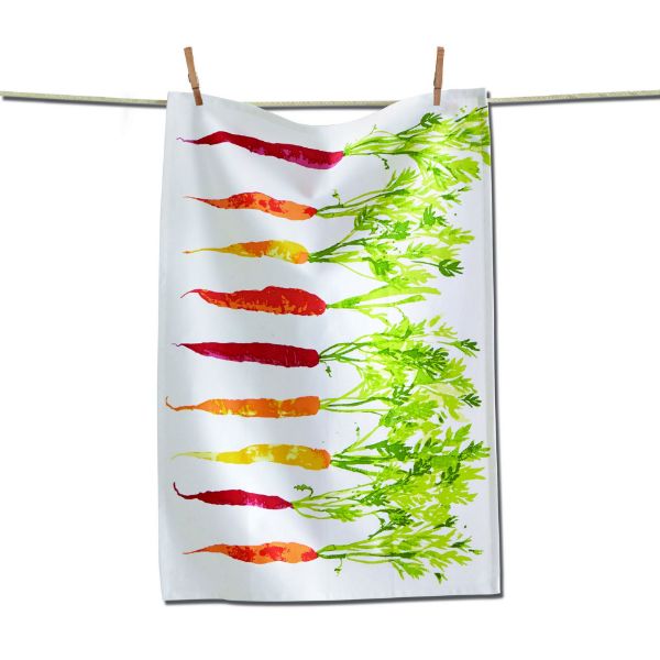 Picture of garden carrots dishtowel - multi