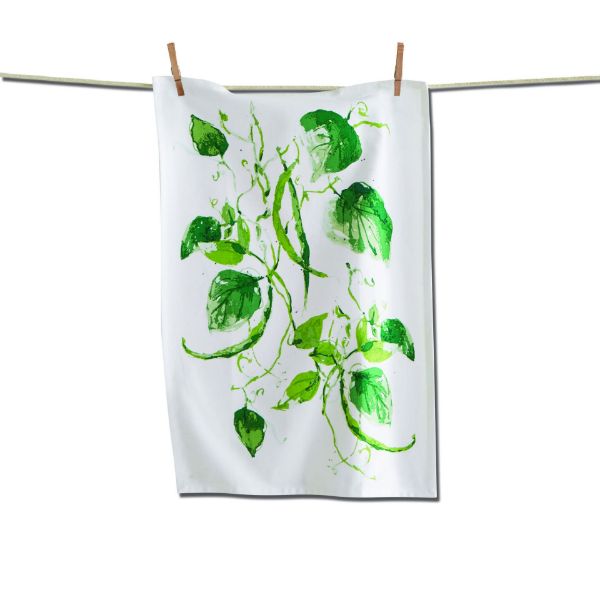 Picture of garden green beans dishtowel - green, multi