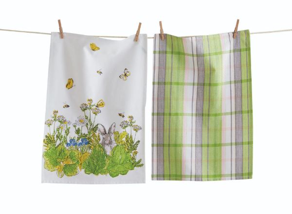 Picture of garden bunny dishtowel set of 2 - multi