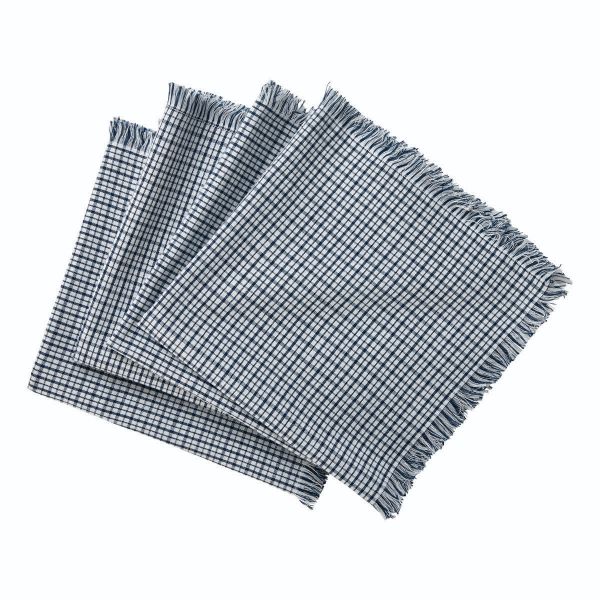 Picture of summerland check napkin set of 4 - blue