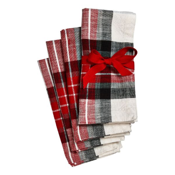 Picture of lodge plaid napkin set of 4 - multi