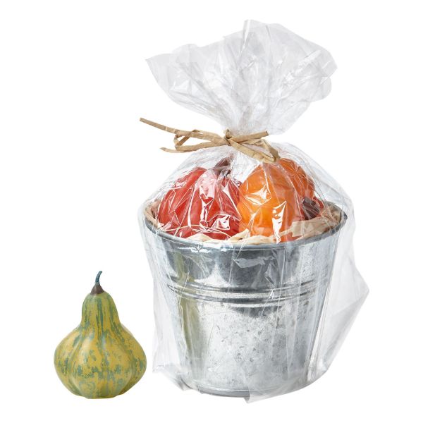 Picture of pumpkin patch mini candles & pail - multi