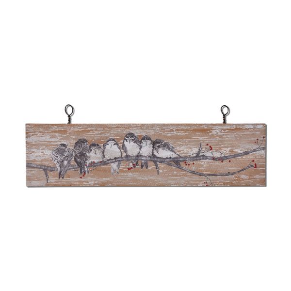 Picture of winter bird wall art - gray, multi