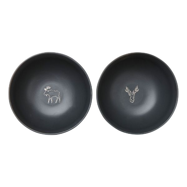 Picture of winter sketch matte bowl assortment of 2 - black