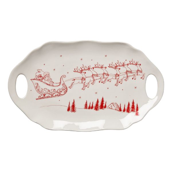 Picture of tis seas santa sleigh platter - red