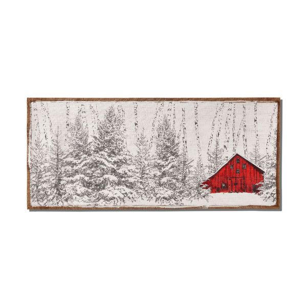 Picture of winter sketches barn wall art - multi