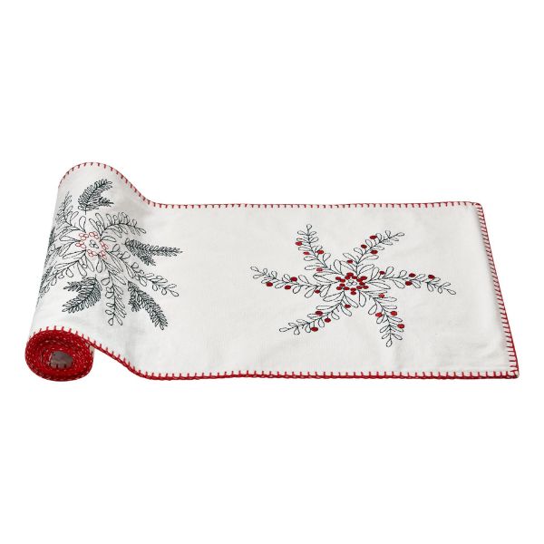 Picture of sprig snowflake runner - white, multi