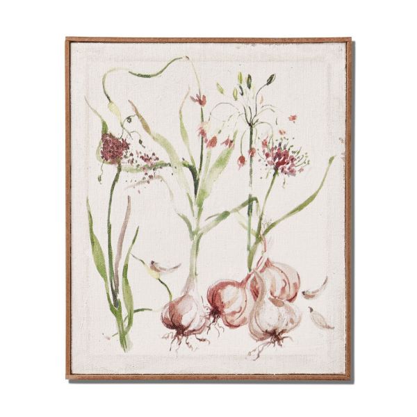 Picture of watercolor garden garlic wall art - multi