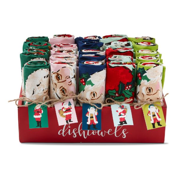 Picture of santa dishtowel assortment of 25 cdu - multi