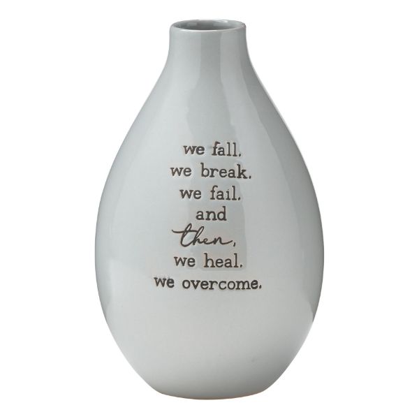 Picture of we heal & we overcome bud vase - dark gray