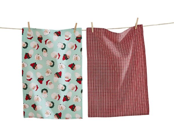 Picture of santa dishtowel set of 2 - multi