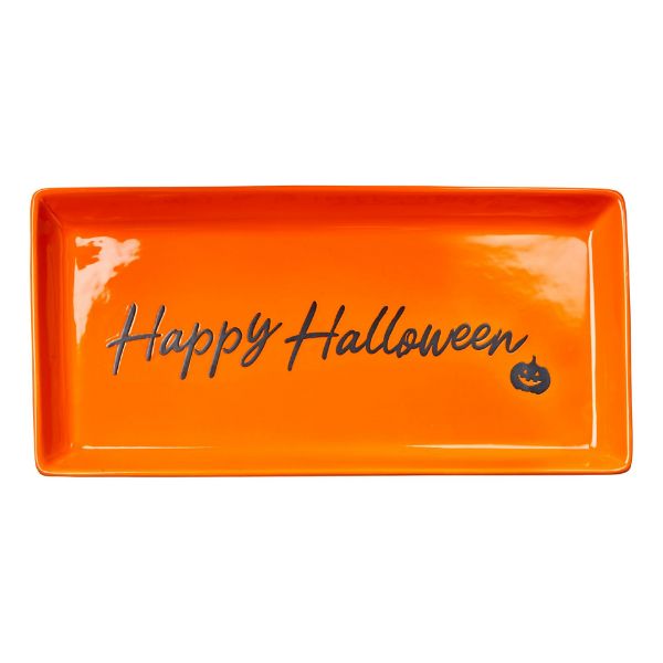 Picture of happy halloween platter - orange