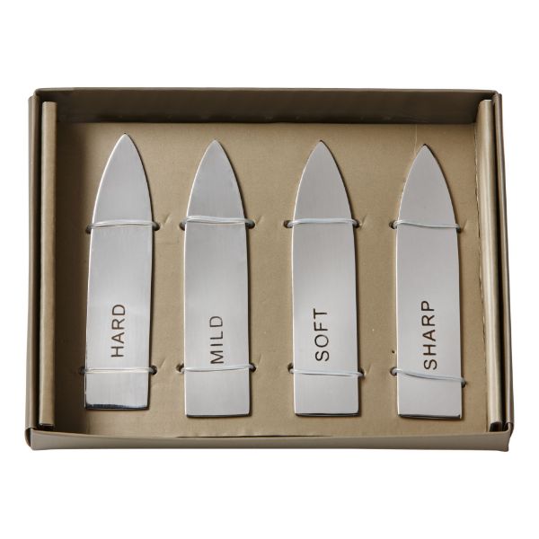 Picture of cheese marker set of 4 - silver