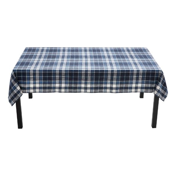 Picture of mirage plaid tablecloth - blue