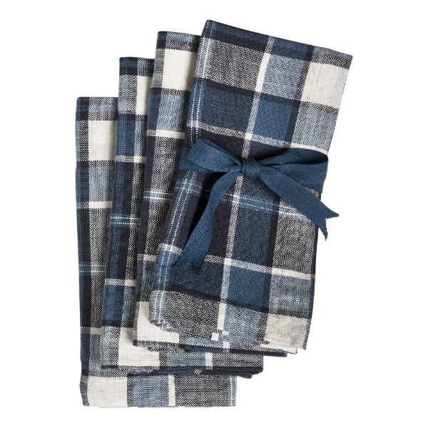 Picture of mirage plaid napkin set of 4 - blue