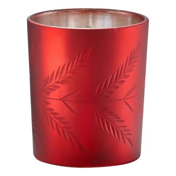 Picture of sprig etched tealight holder - red