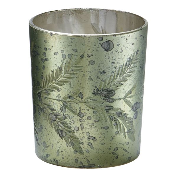 Picture of sprig etched tealight holder - light green