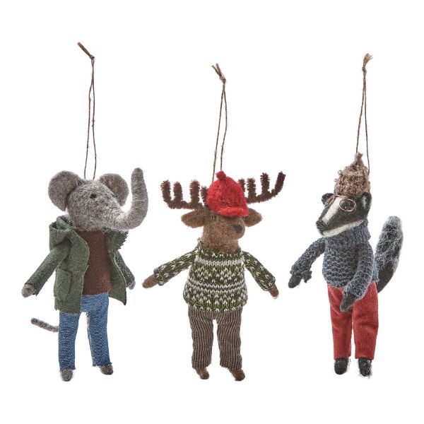 Picture of strt stl animal ornaments assortment of 3 - multi