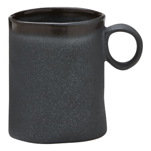 Picture of ring handle reactive glaze mug - black