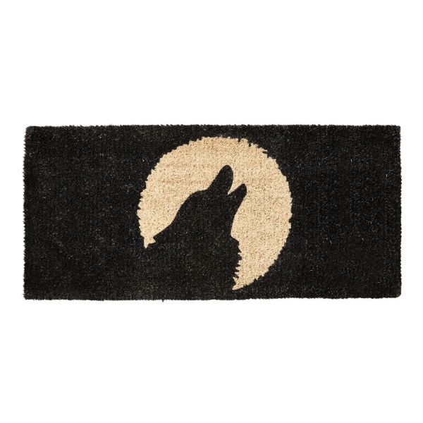 Picture of howling wolf estate rubber backed mat - black, multi